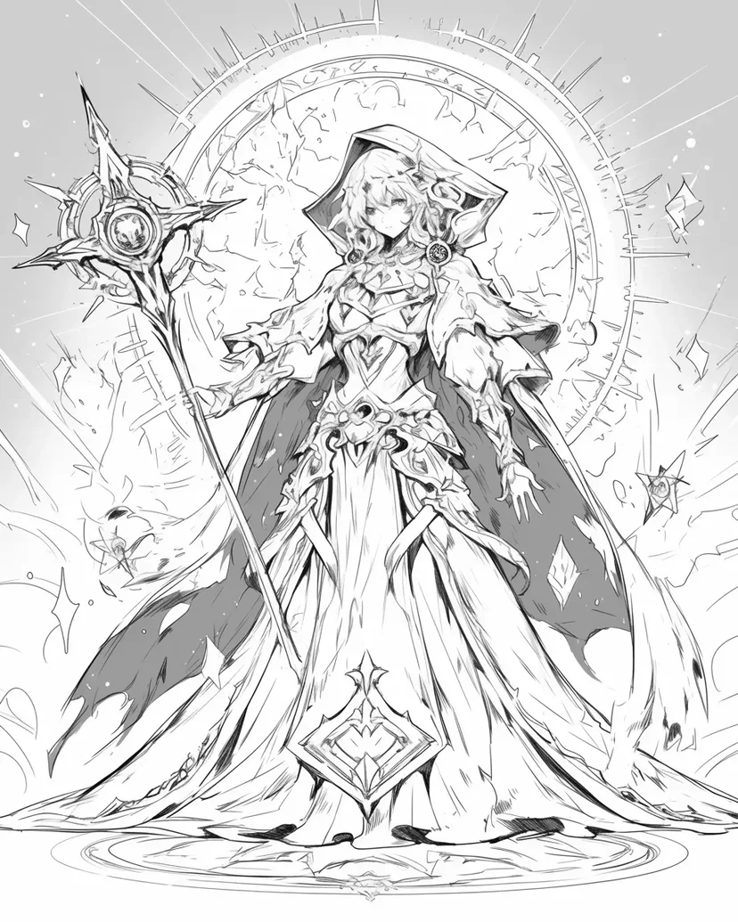 Coloriage Sorcier Mystérieux