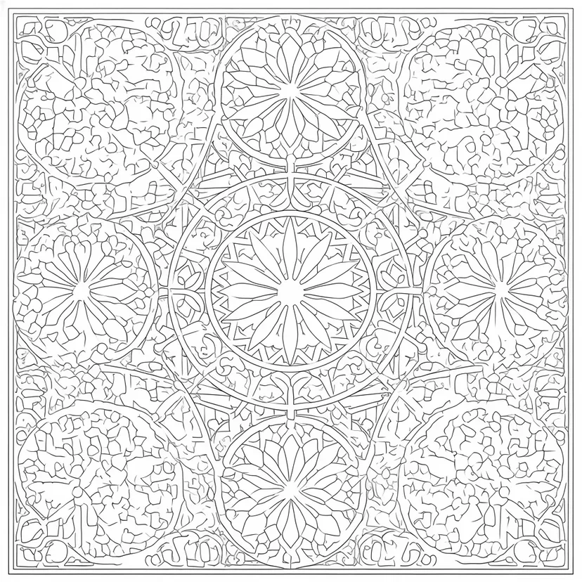 Dibujo de Arte de Patrón Geométrico para colorear