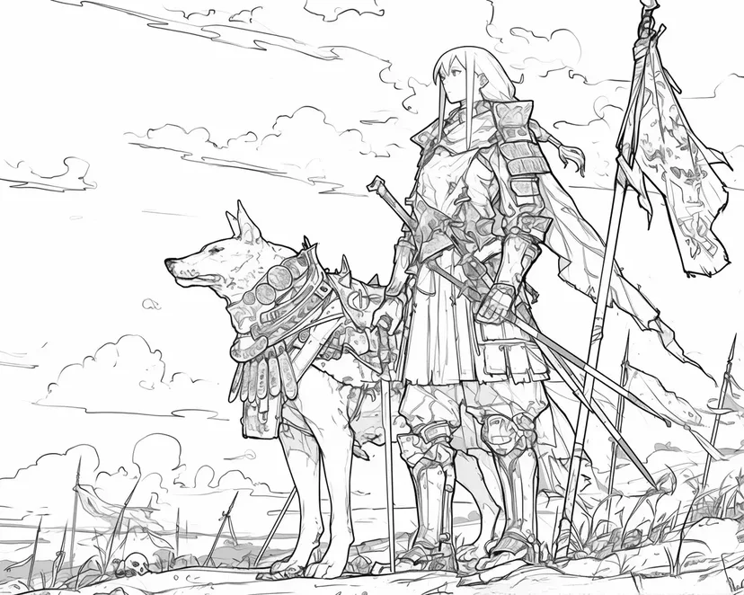 戦士と忠実な犬