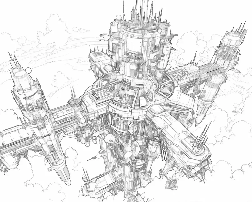 Dibujo de Estación Espacial para colorear