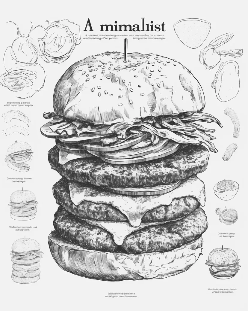 ミニマリストバーガーの塗り絵
