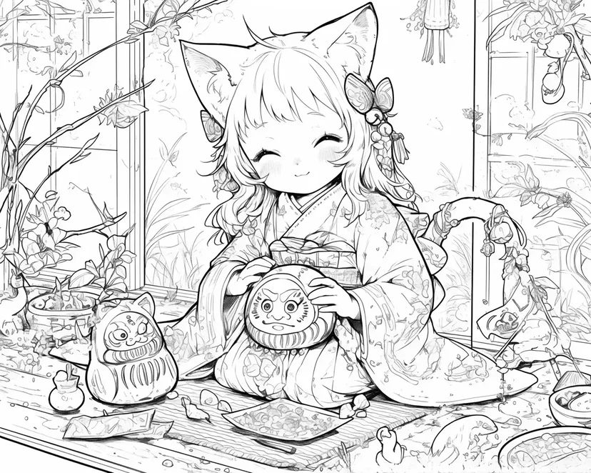 幸運を願う猫耳の少女