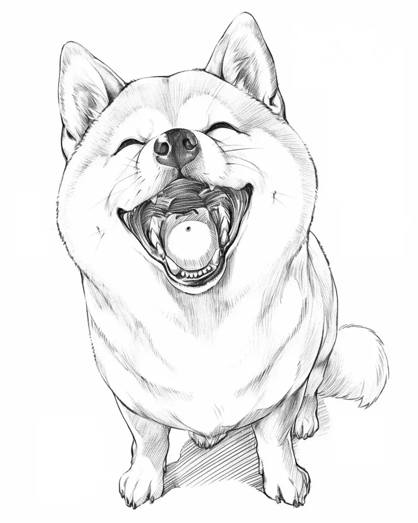 Dibujo de Shiba Inu travieso para colorear