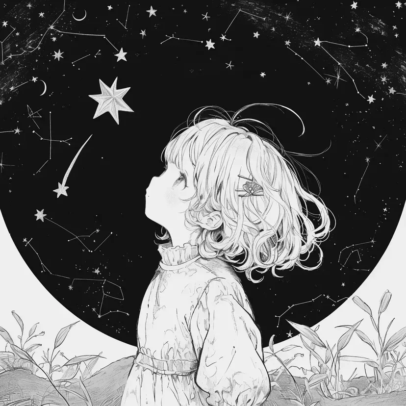 星に願いをの塗り絵