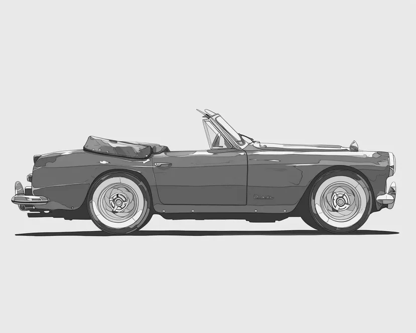 Dibujo de Coche Convertible Clásico para colorear