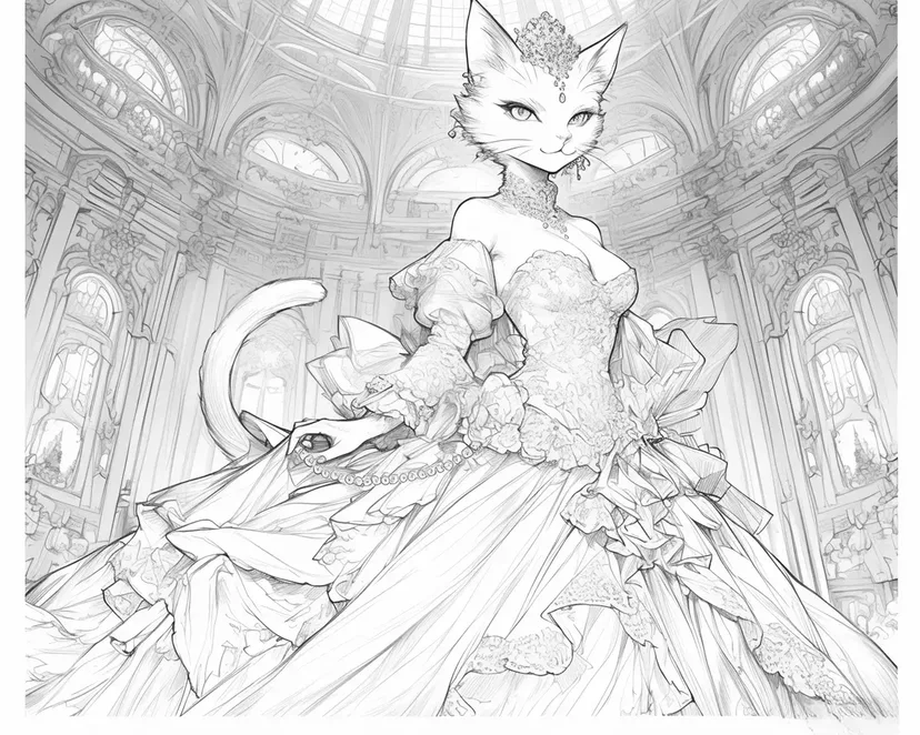 Dibujo de Dama Gato para colorear