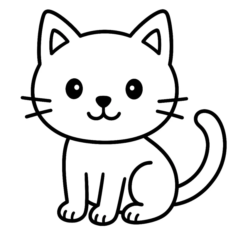 Dibujo de Gatito Lindo para colorear