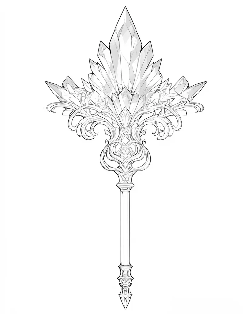 Dibujo de Varita de Cristal Mágica para colorear