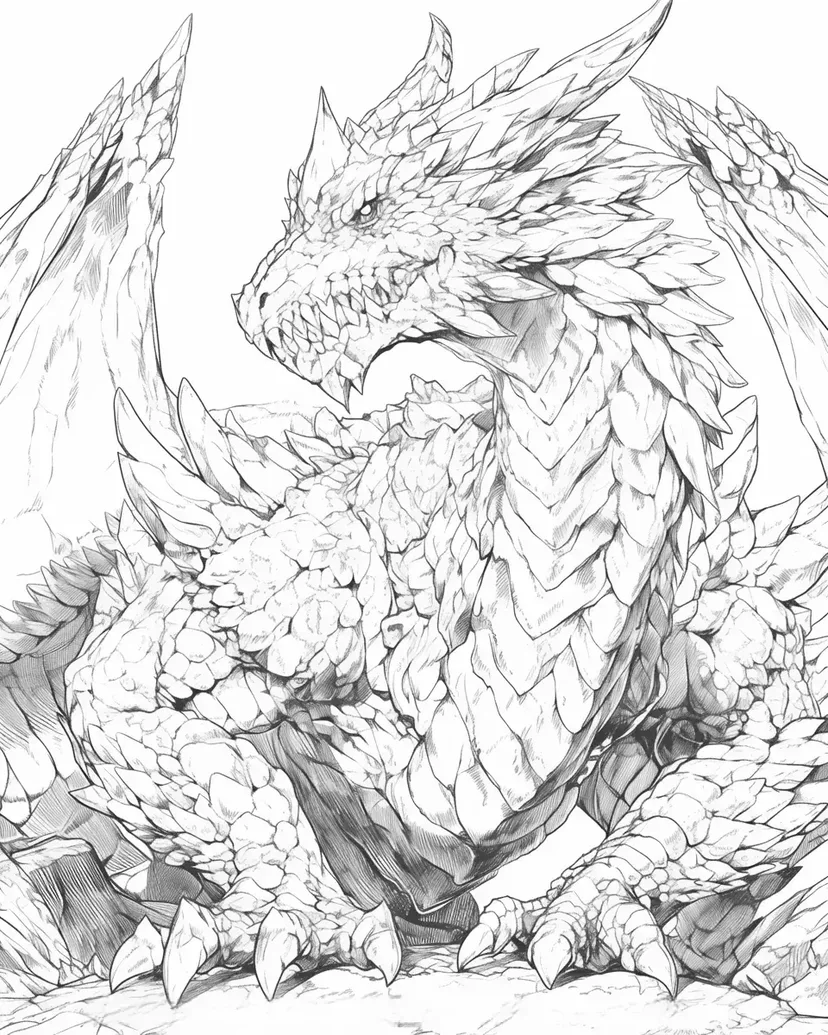 神秘的なドラゴンの塗り絵
