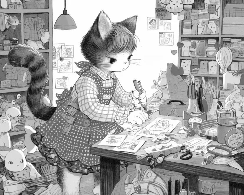 猫咪设计工作坊涂色页