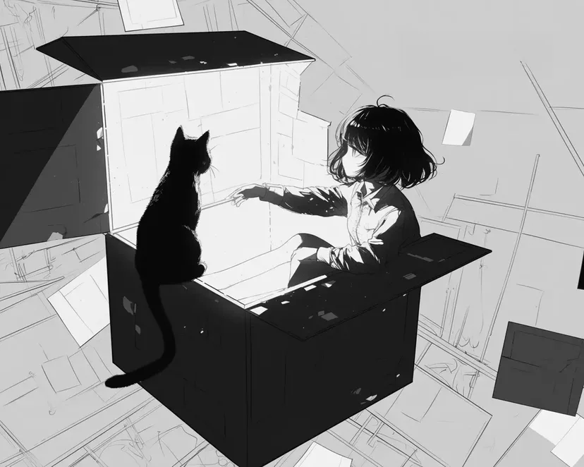 不思議な箱と少女の塗り絵