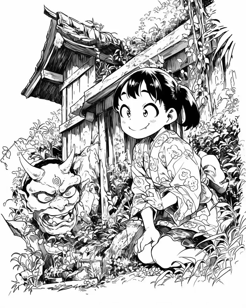 小妖怪的相遇涂色页