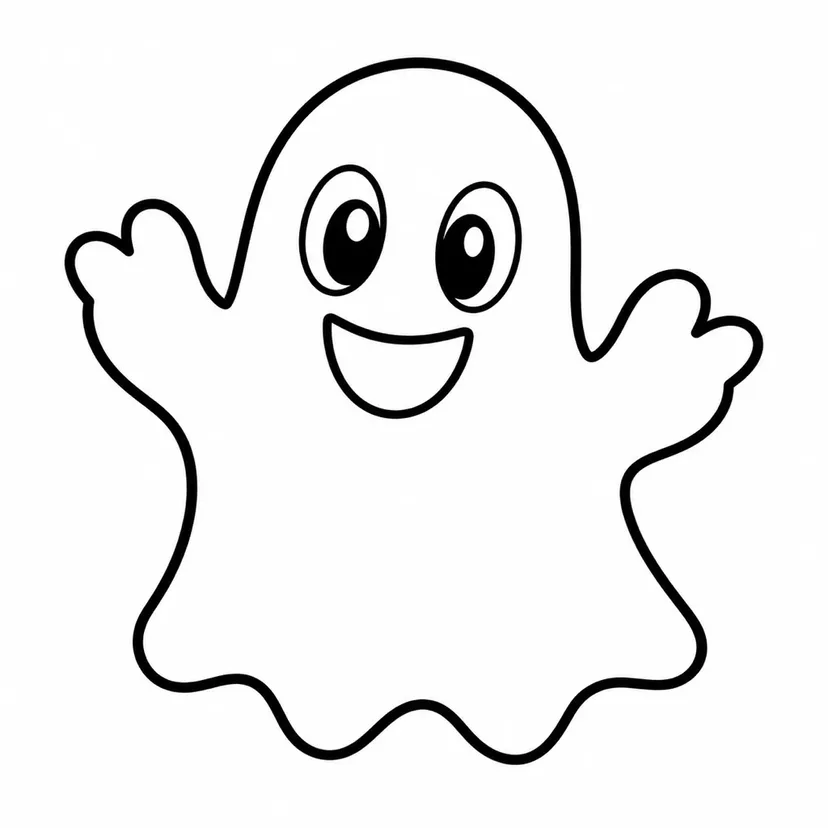 にっこりおばけの塗り絵