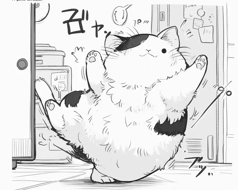 Dibujo de Gato Calicó Rodante para colorear