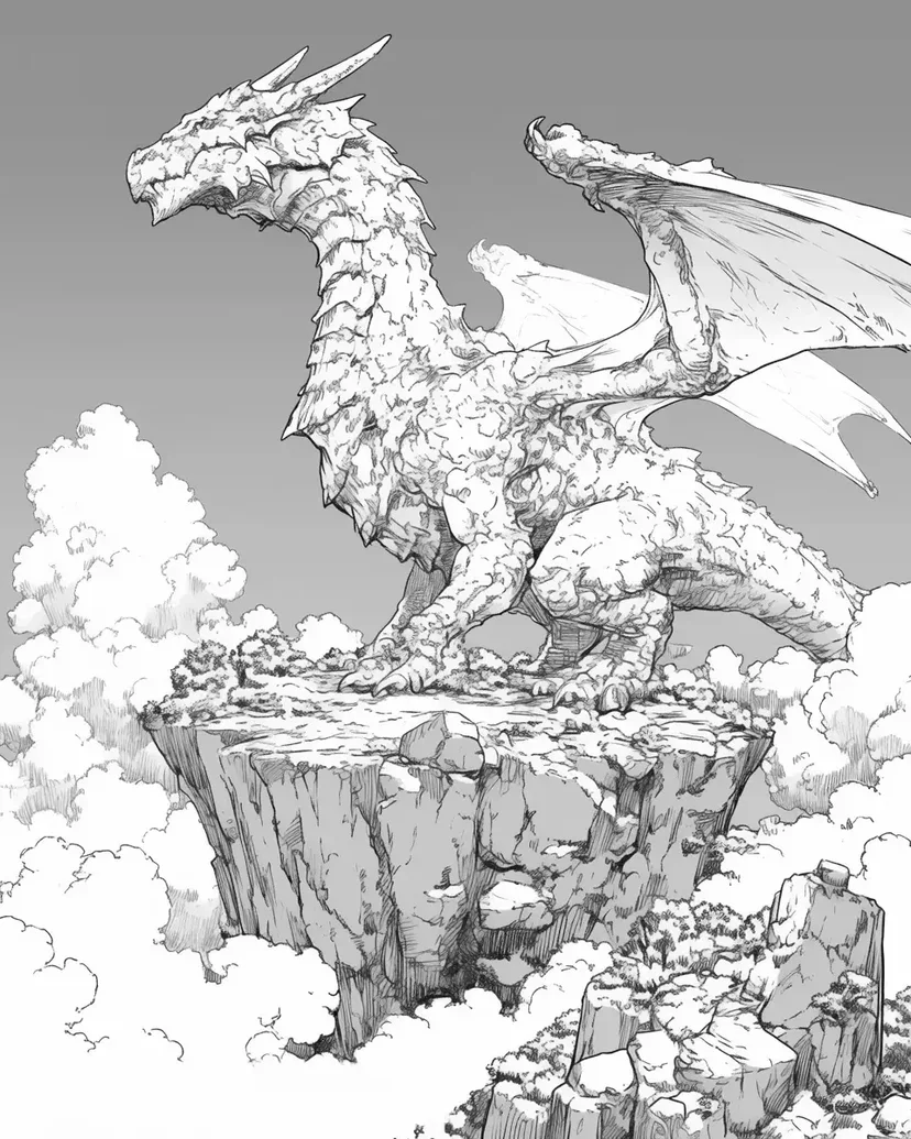 天空のドラゴンの塗り絵