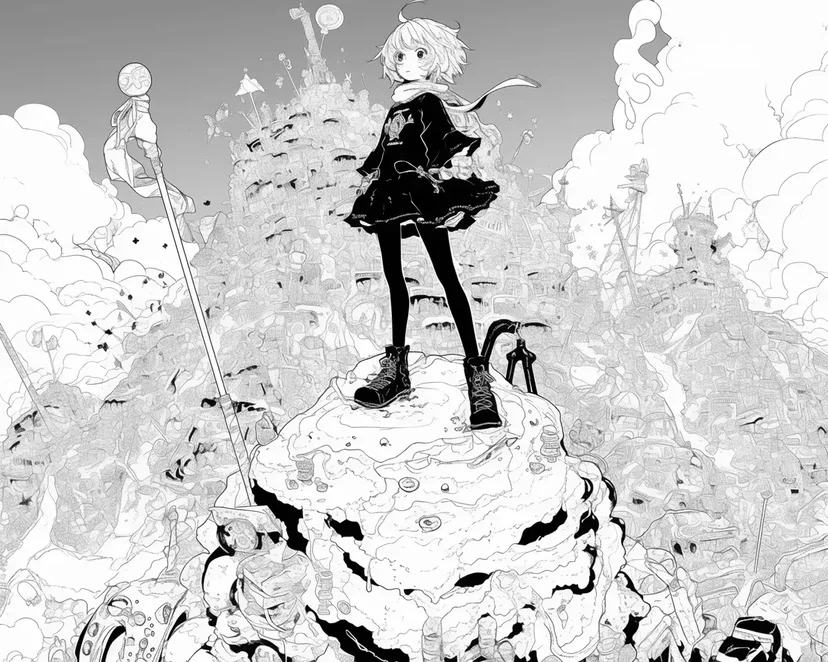 冒険者の丘の塗り絵