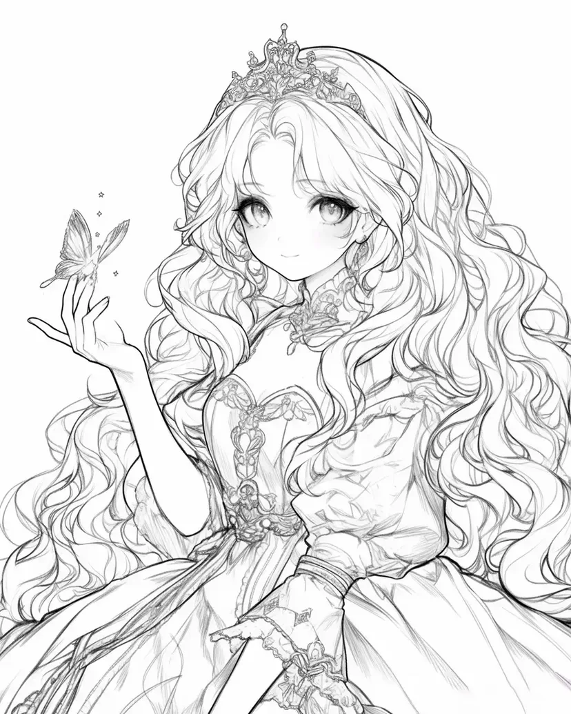 Dibujo de Encuentro de Hada y Mariposa para colorear