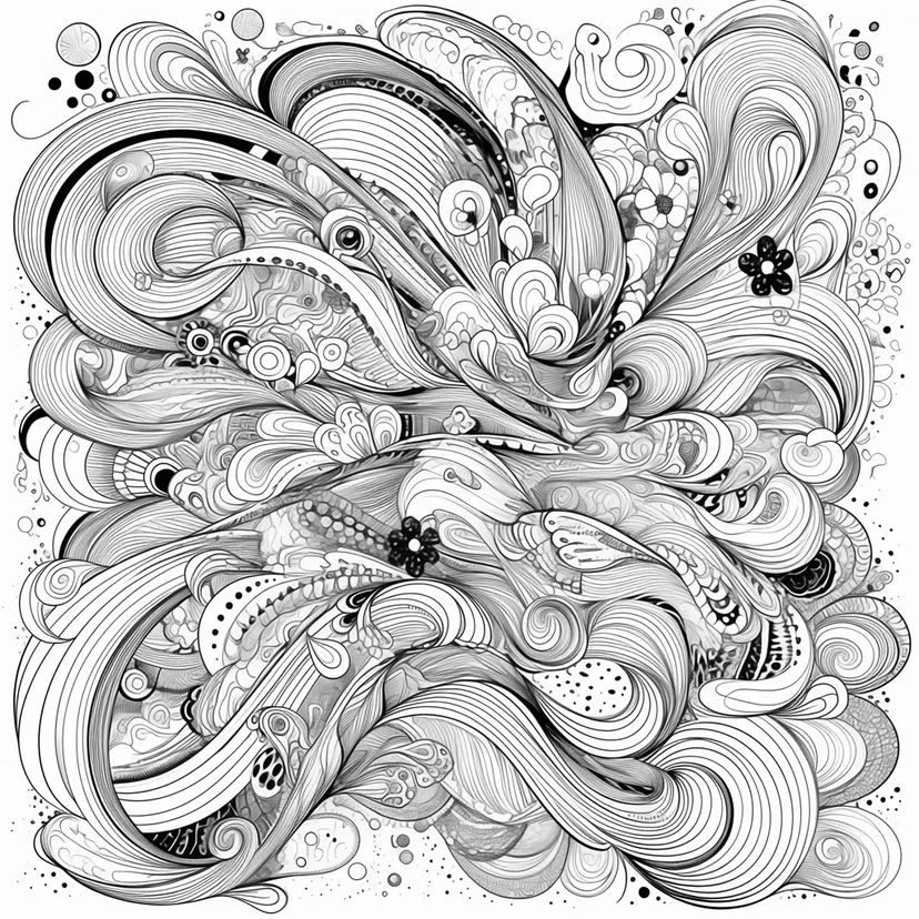 Dibujo de Arte de Remolinos Fantásticos para colorear