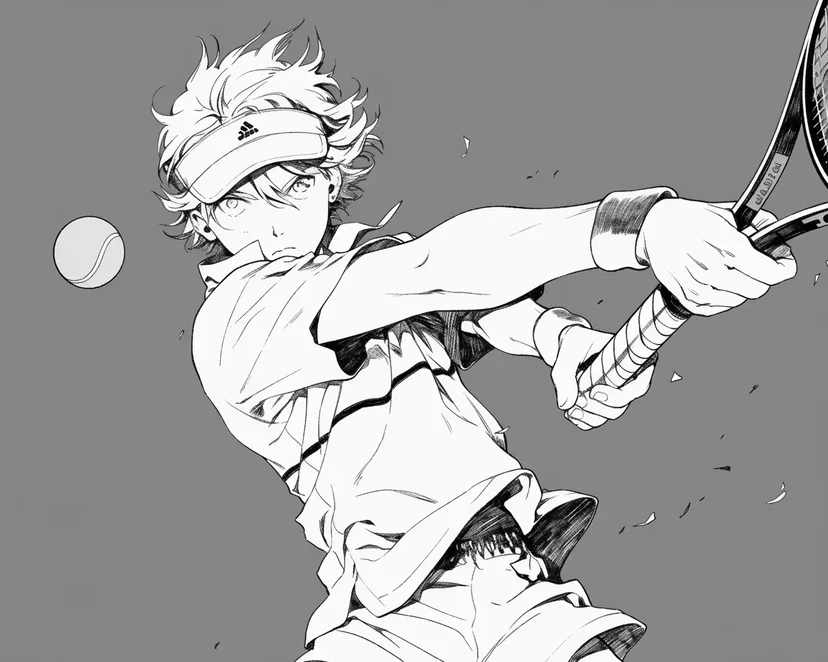 Tennis Player's Swing coloring page
