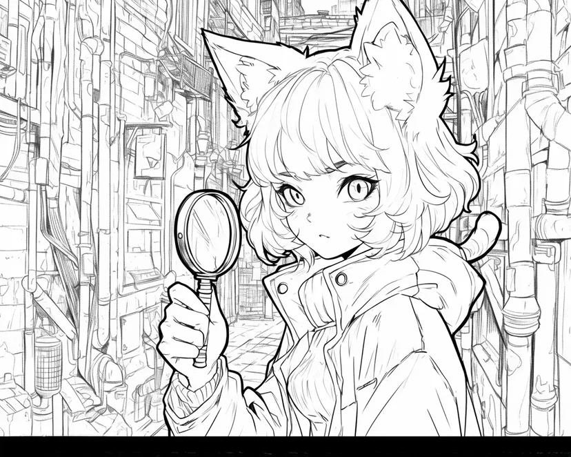 Dibujo de La Niña Detective del Callejón Misterioso para colorear