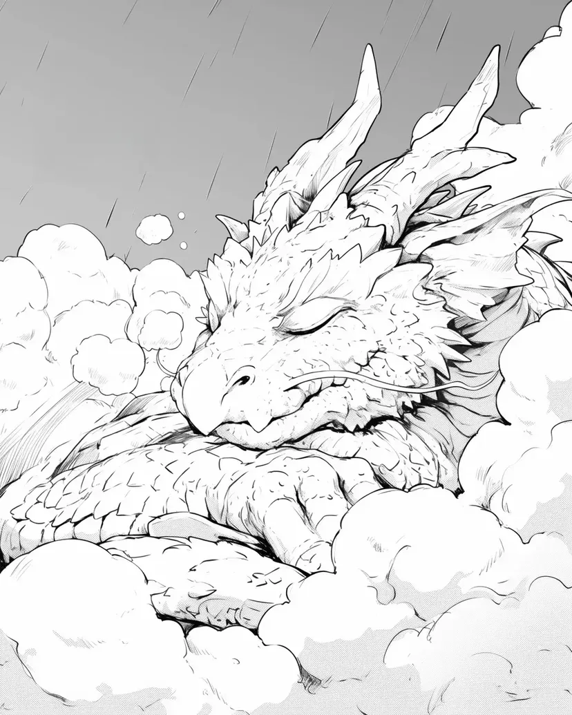 Gambar mewarnai Naga Badai