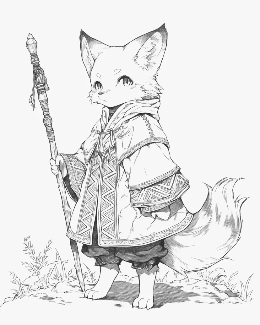 Dibujo de Zorro Mágico para colorear