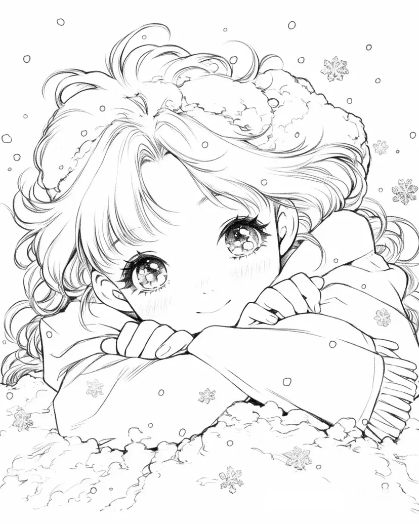 雪の妖精のいたずらの塗り絵