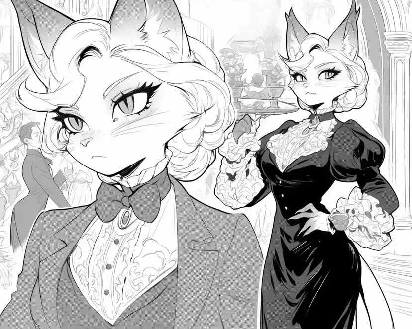 侦探猫女士涂色页