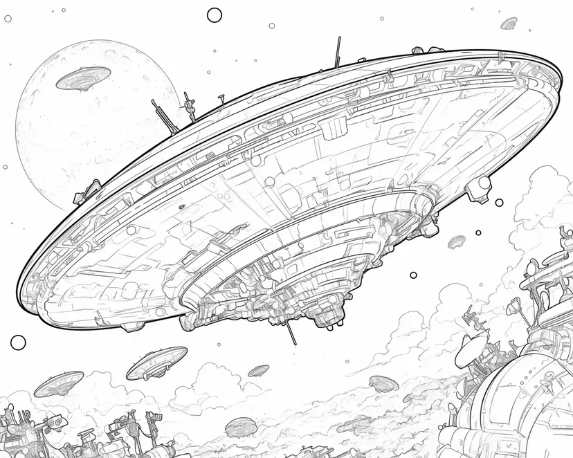 Dibujo de Nave Espacial Futurista para colorear