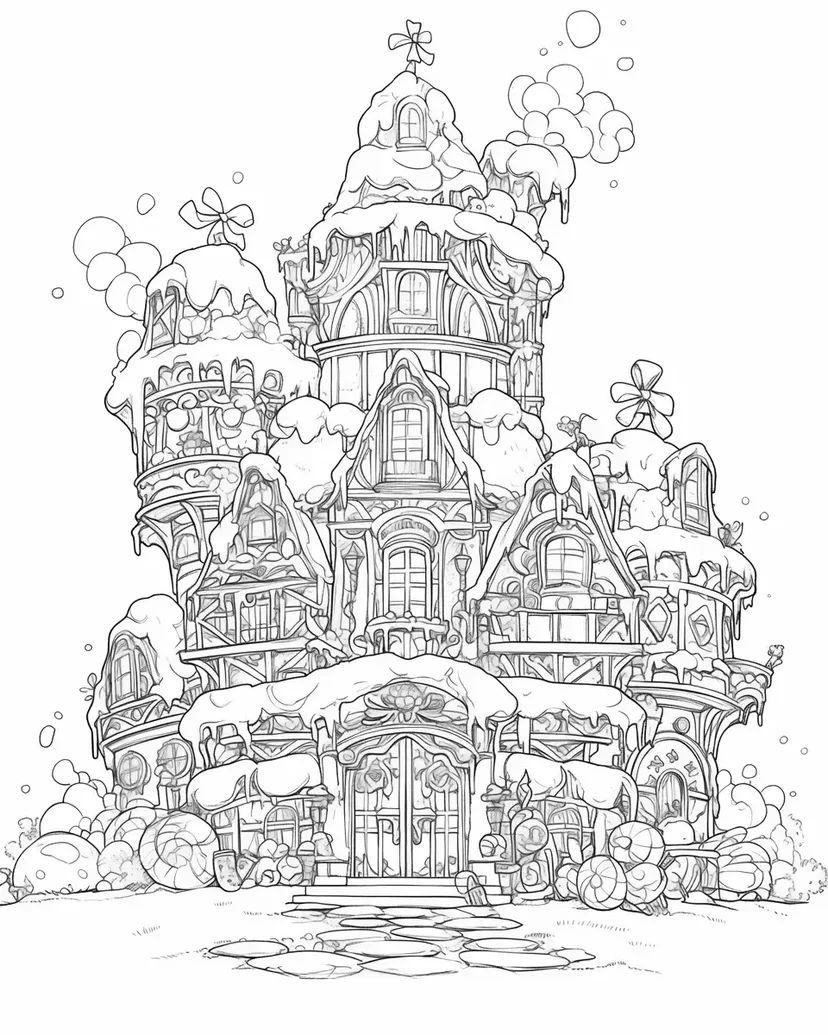 Dibujo de Castillo de Caramelos para colorear