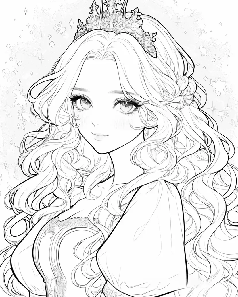 魔法のプリンセスの塗り絵