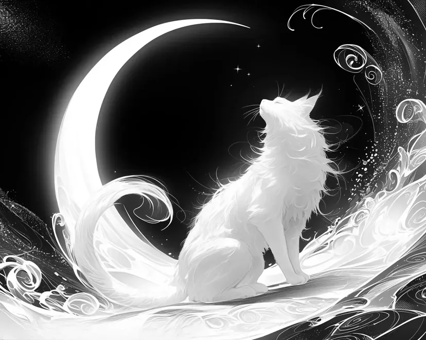 Guardian of the Moonlit Night coloring page