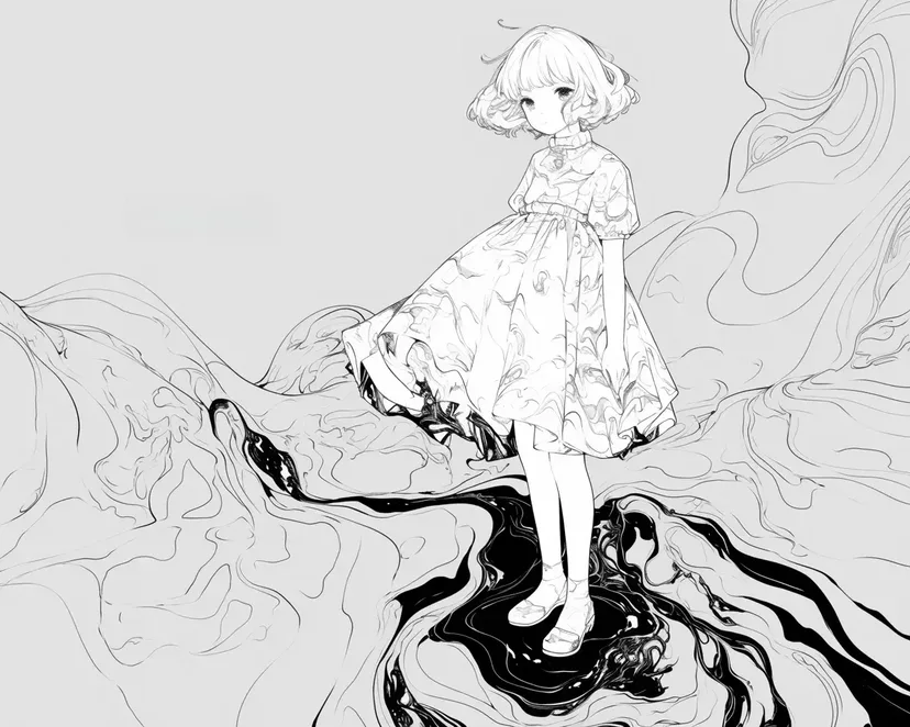 梦幻女孩涂色页