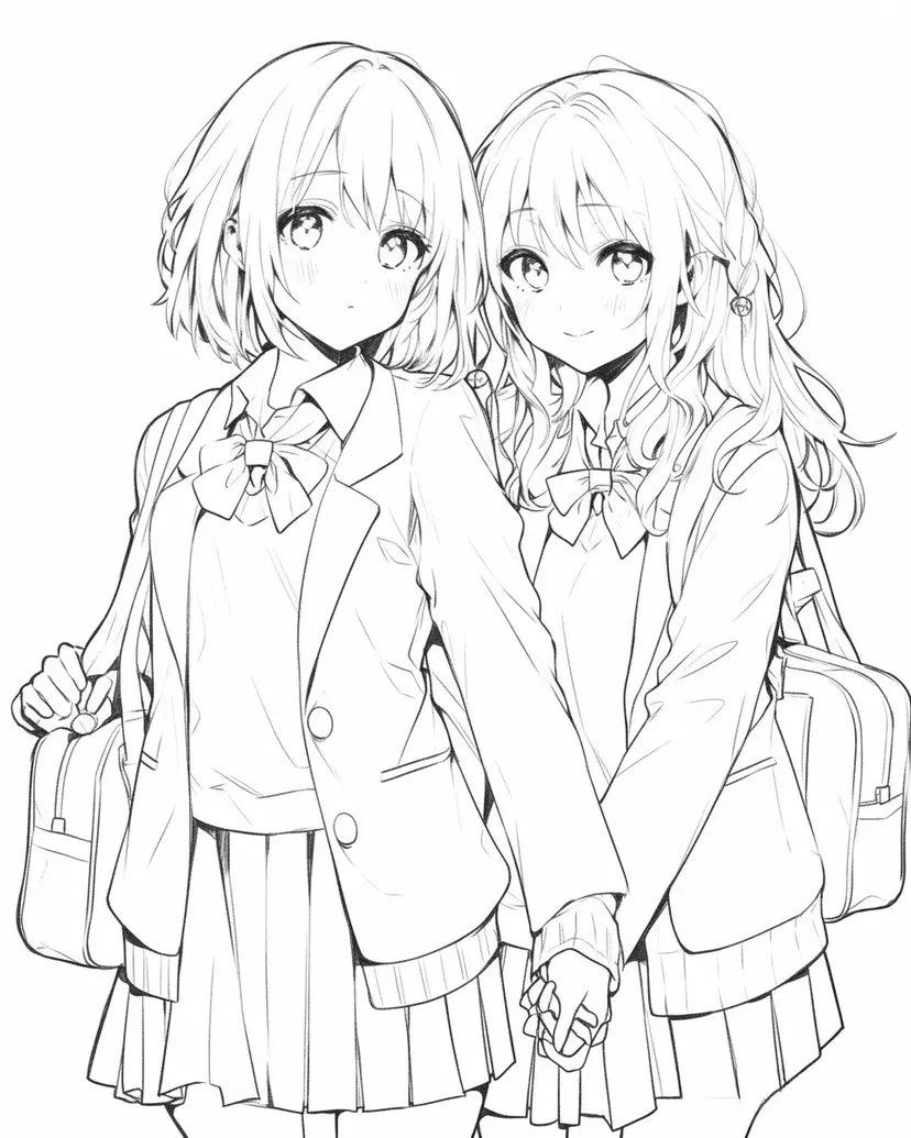 Two Best Friends coloring page