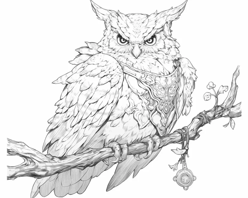Coloriage Hibou Mystique