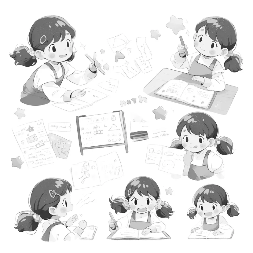 Dibujo de Tiempo Divertido de Matemáticas para colorear
