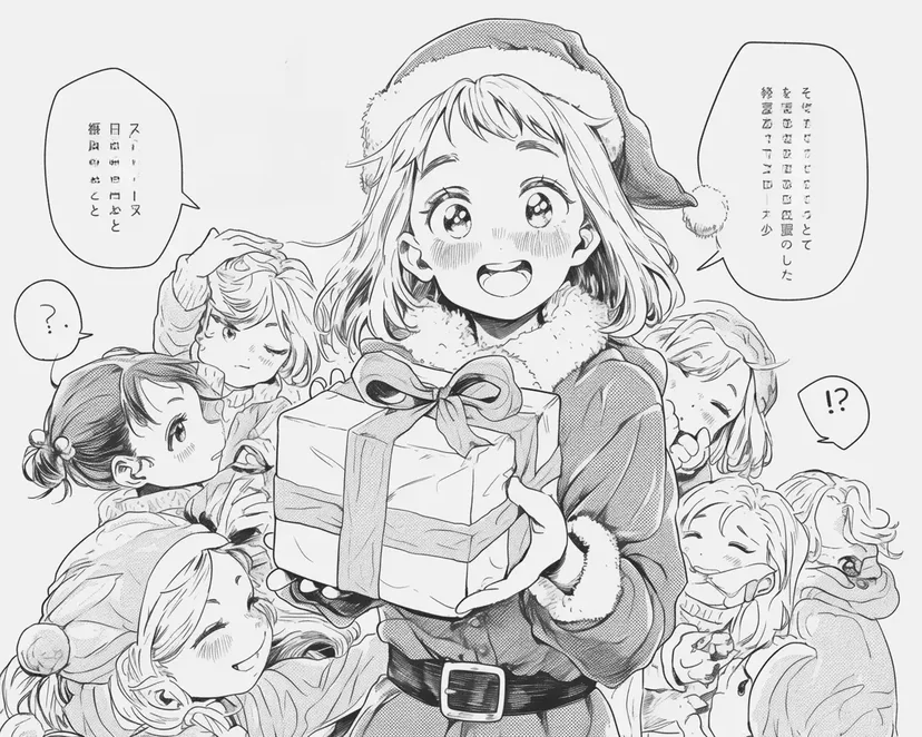 クリスマスの贈り物の塗り絵