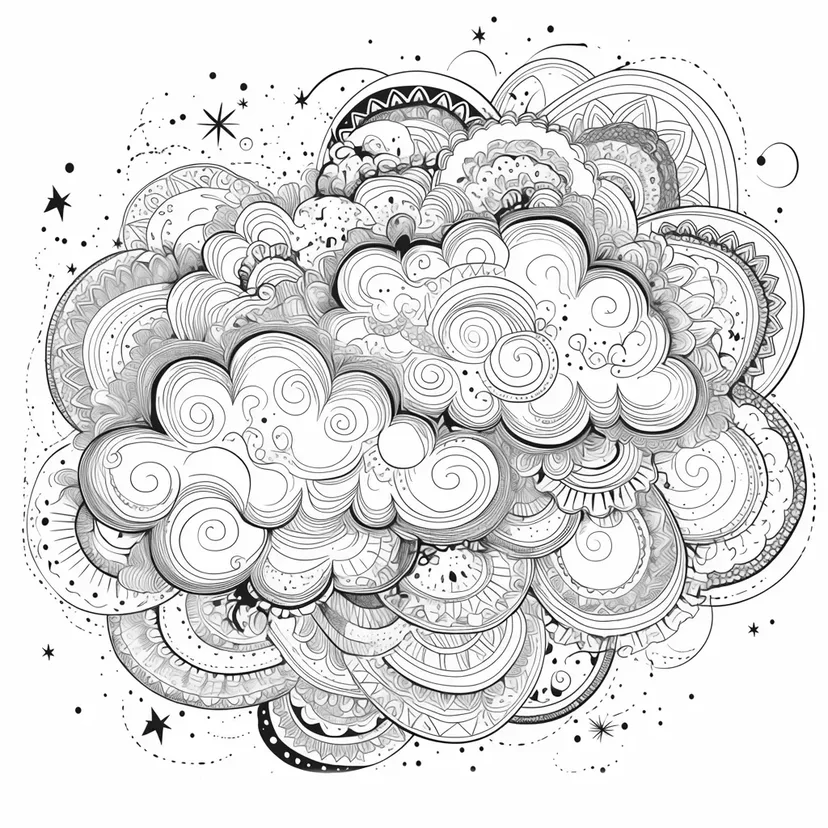 Fantasy Cloud Patterns coloring page