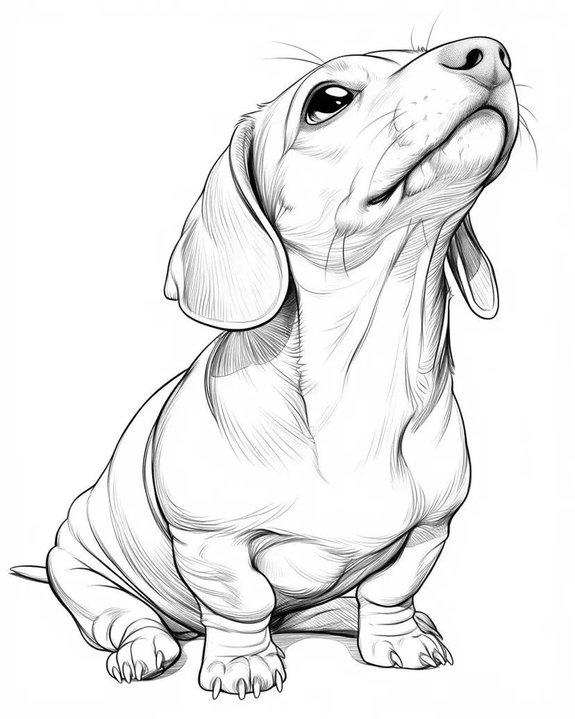 Adorable Dachshund Puppy coloring page