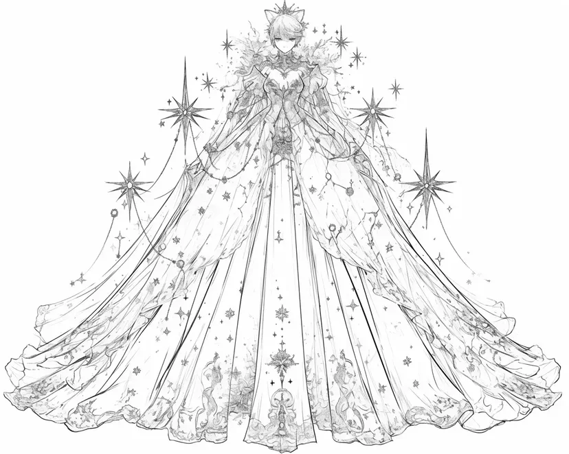 Coloriage Reine du Ciel Étoilé