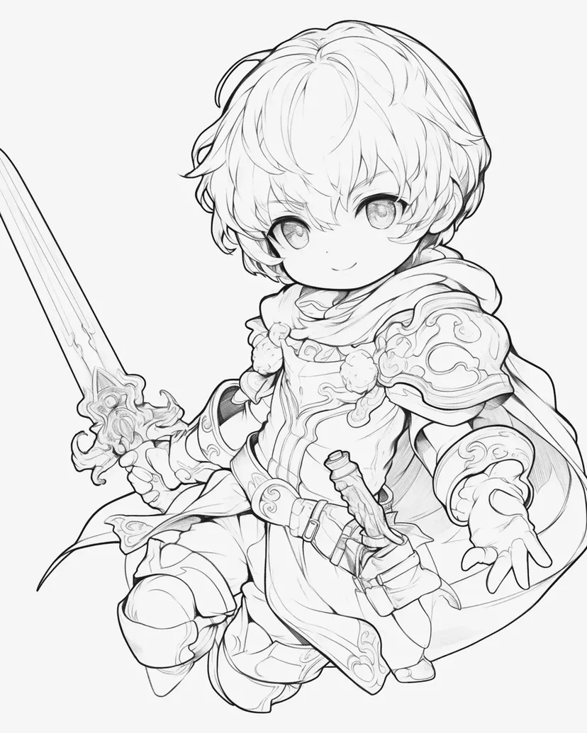 Adventure of the Little Hero coloring page