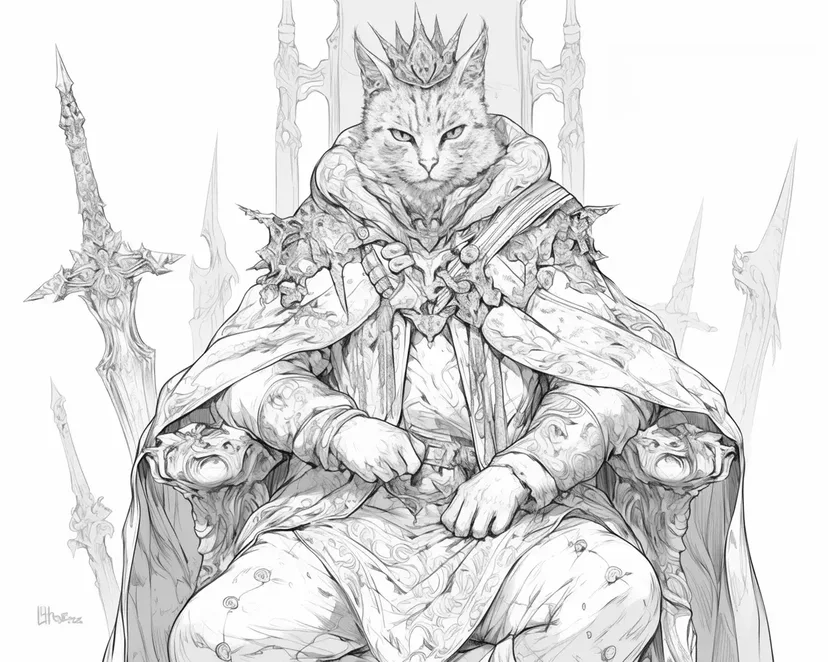 Coloriage Le Roi Chat Royal