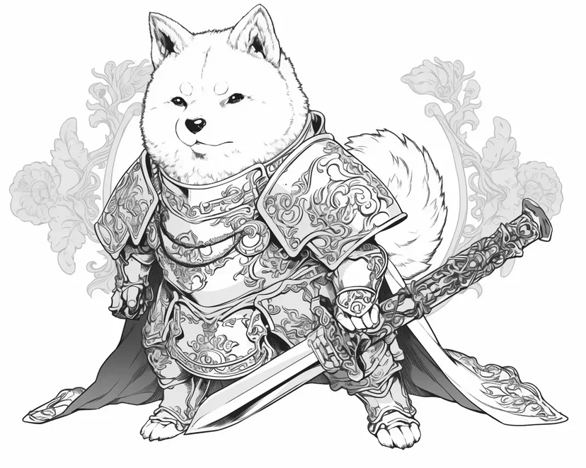 Brave Warrior Dog coloring page