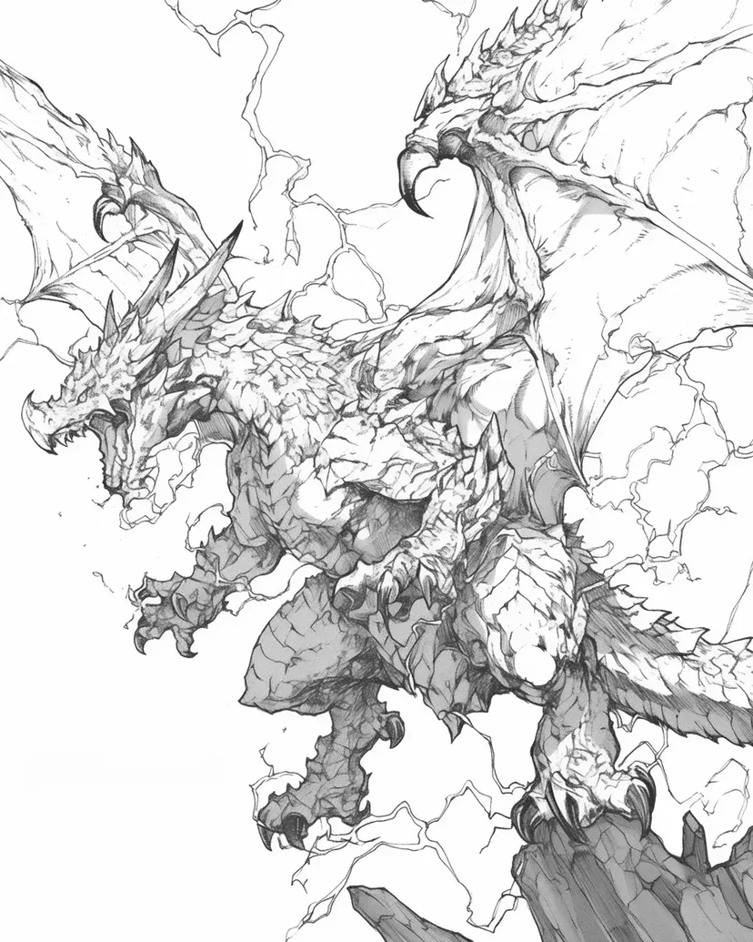 Coloriage Dragon de Tempête