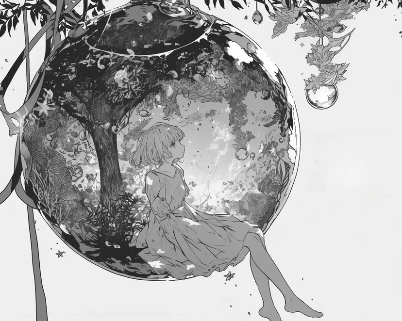 ガラスの星でのひとときの塗り絵