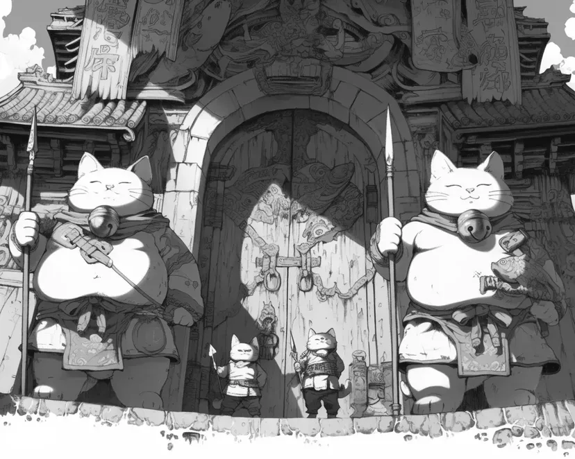 Dibujo de Guardianes Felinos para colorear