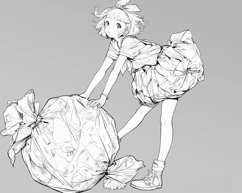 Dibujo de Niña y el Caramelo Gigante para colorear