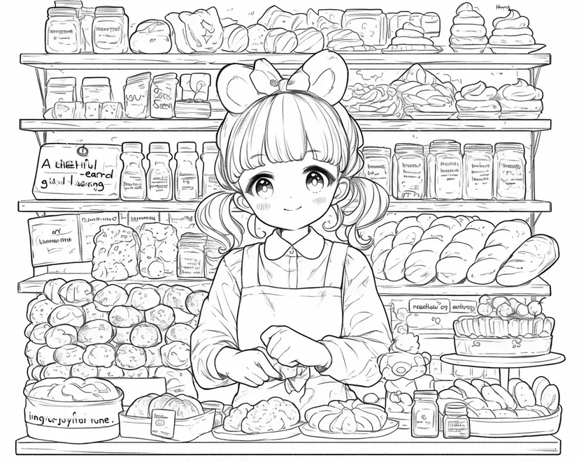Bakery Girl coloring page