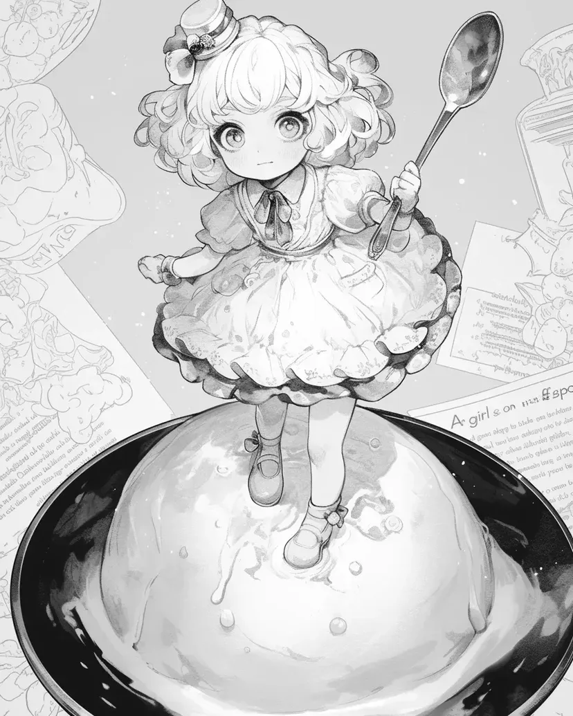 Dibujo de Chica en un Trufa para colorear