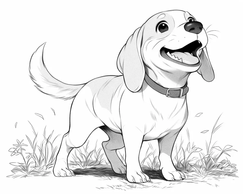 Coloriage Chien Joyeux